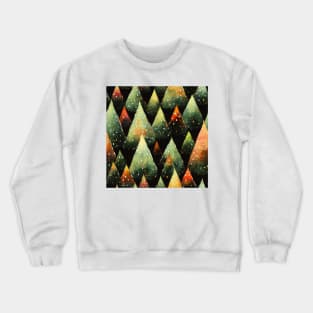 Retro Christmas Tree with Lights Watercolor Seamless Design Crewneck Sweatshirt